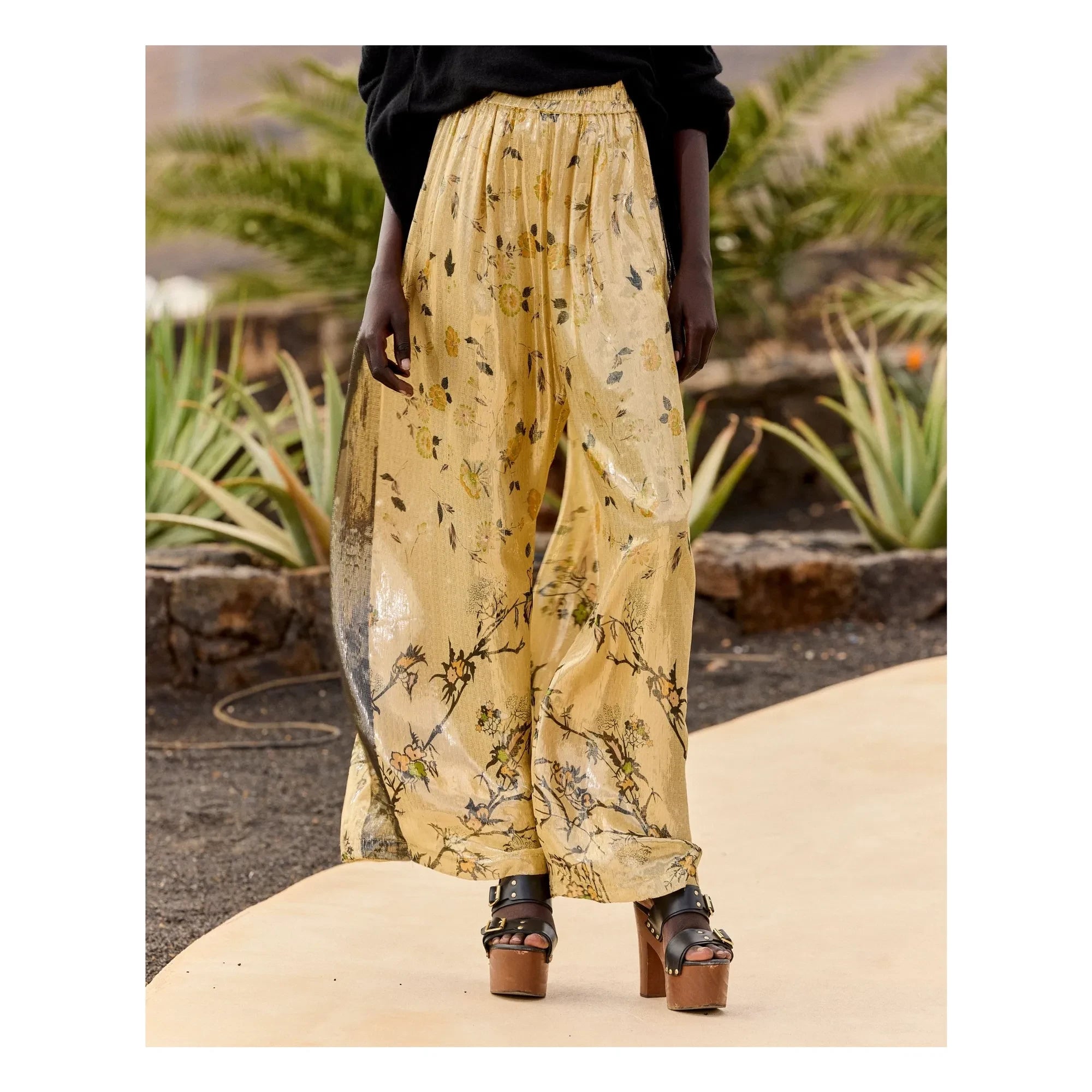 Mes Demoiselles - Juliette Hose aus Seide mit Metallic-Effekt | Gold