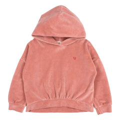 Búho - Kadife Kalp Kapüşonlu Sweatshirt | Pembe