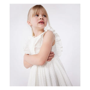 Petit Bateau - Dress Brendice Broderie Anglaise Organik pamuk | Beyaz