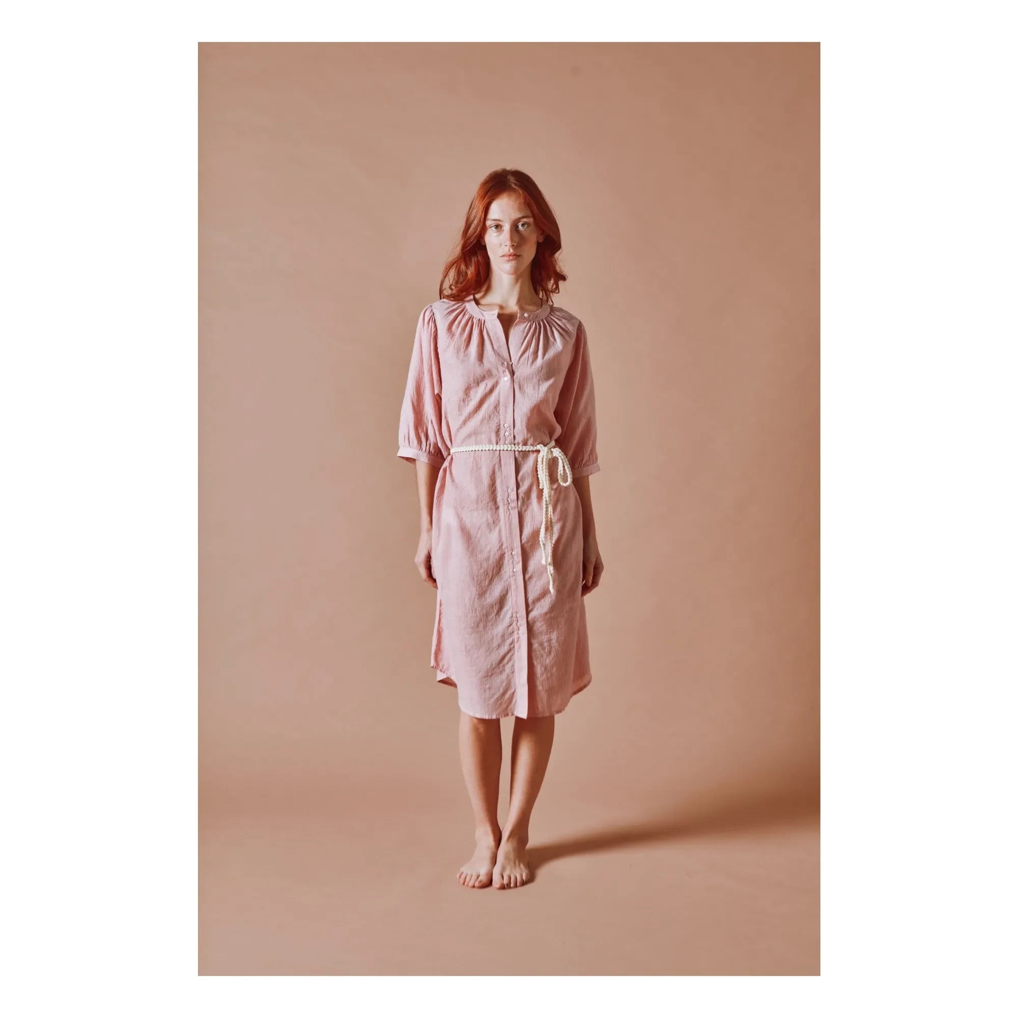 Emile et Ida - Pink Kadhi Cotton Dress