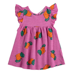 Bobo Choses - Orange Ruffled Dress Organic Cotton Baby | Purple