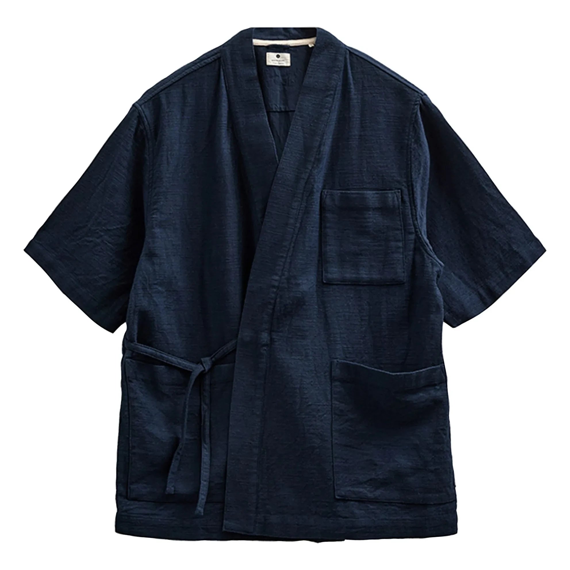 Anerkjendt - Akjesper Twill Kurzarm-Kimono | Dunkelblau