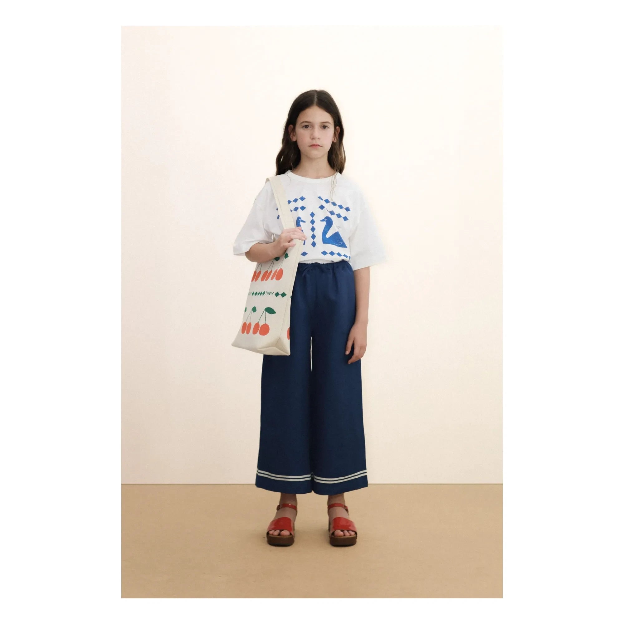 Tinycottons - T-shirt Swans Losanges Organik pamuk | Beyaz