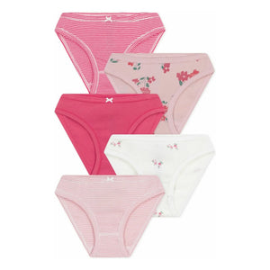 Petit Bateau - 5’li Çizgili Külot Seti | Pembe
