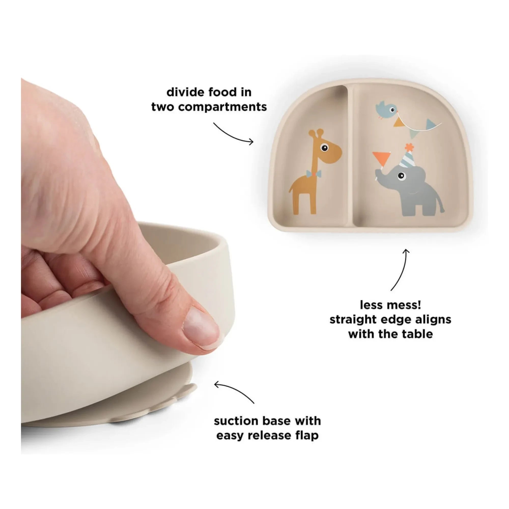 Done by deer - Celebration bowl with vacuum compartment | Sand