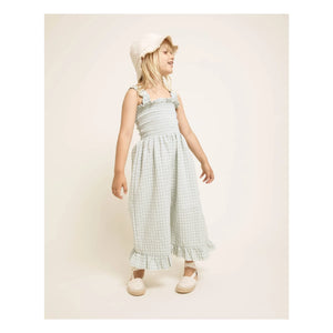 Búho - Vichy Seersucker Romper | Aqua