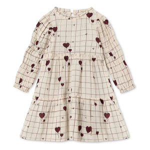 Fliink - Ilove Karomuster Kleid | Ecru