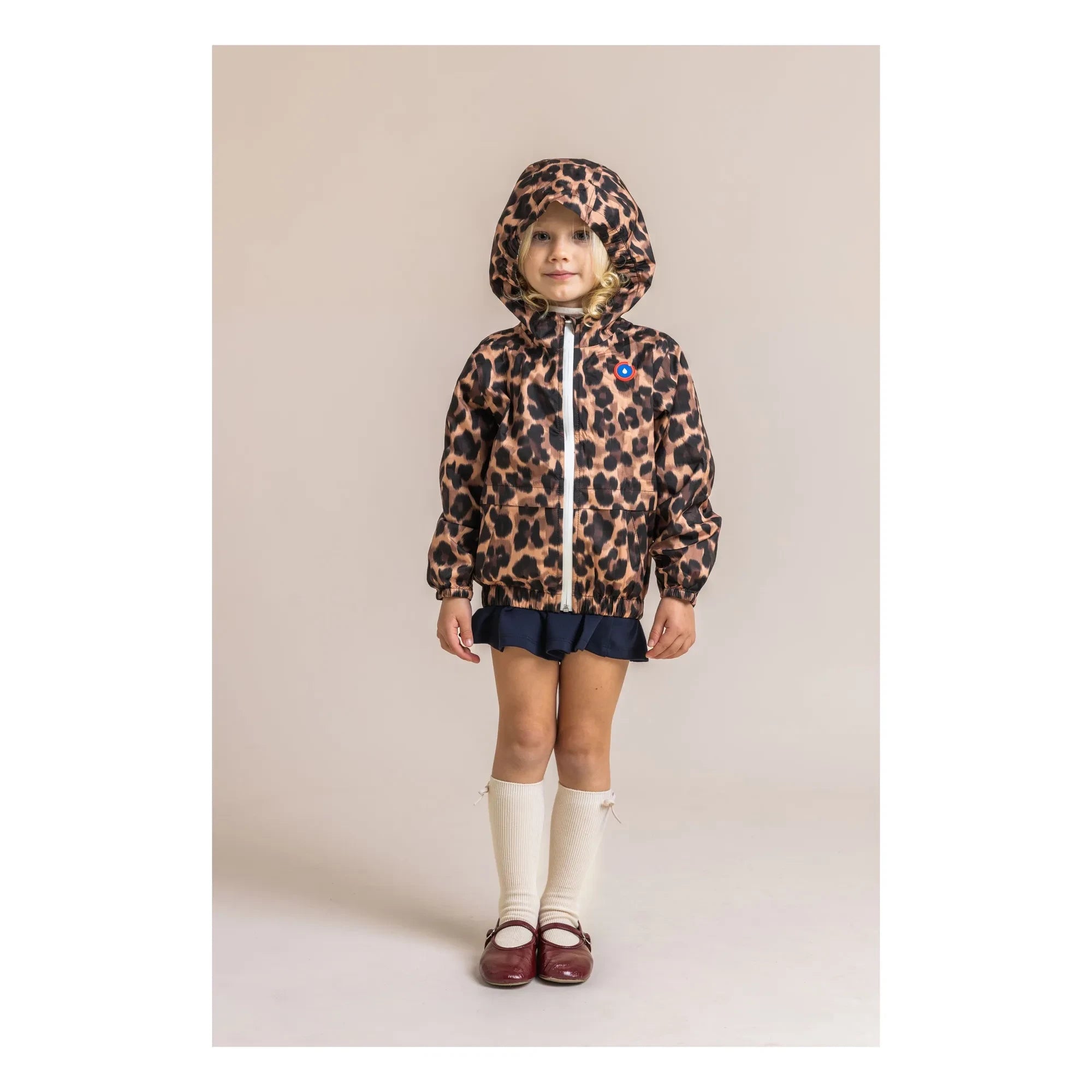 Flotte – Wasserabweisende Windjacke Bastille Leopard Recycelte Fasern | Braun