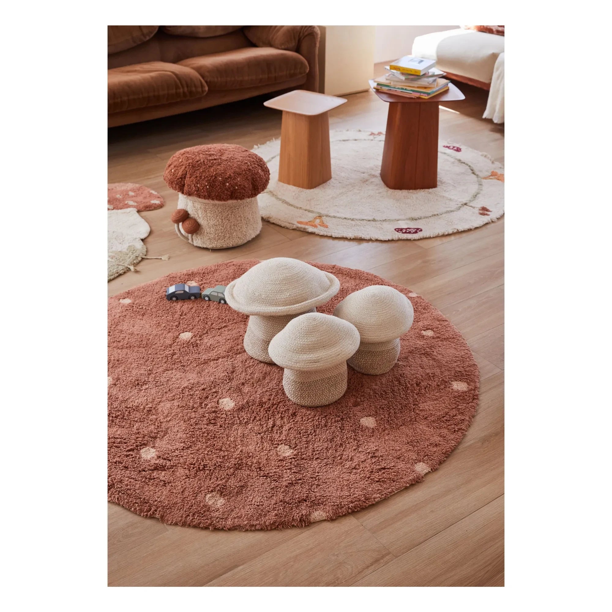 Lorena Canals - Noktalı yuvarlak halı | Terracotta
