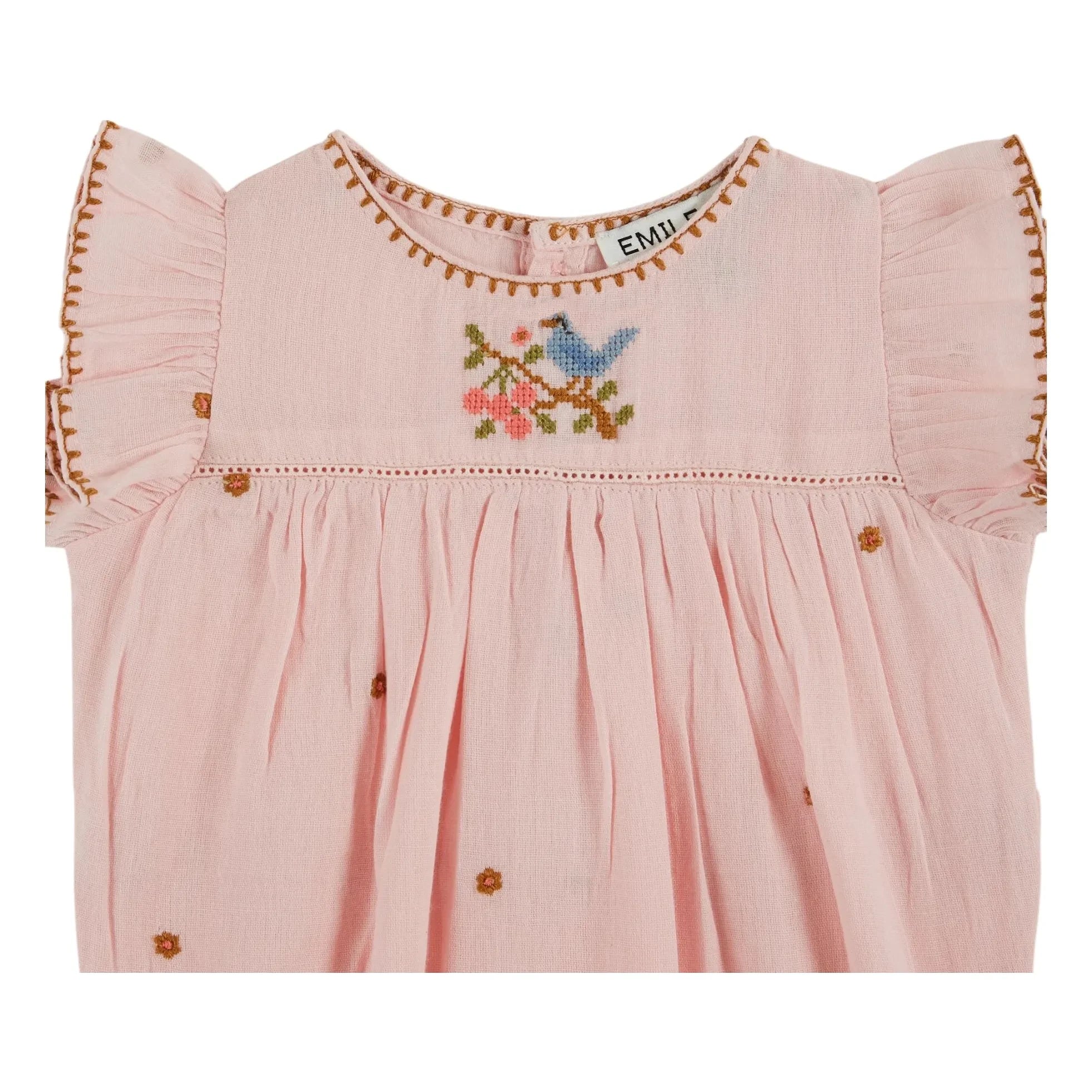 Emile et Ida - Bestickter Overall | Hellrosa