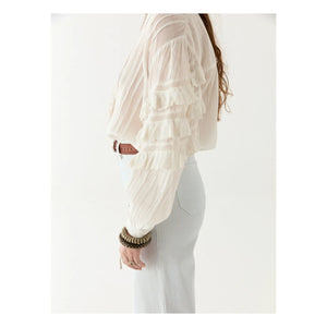 Maison Hotel – Kuba Schiffli Omara Bluse | Weiß