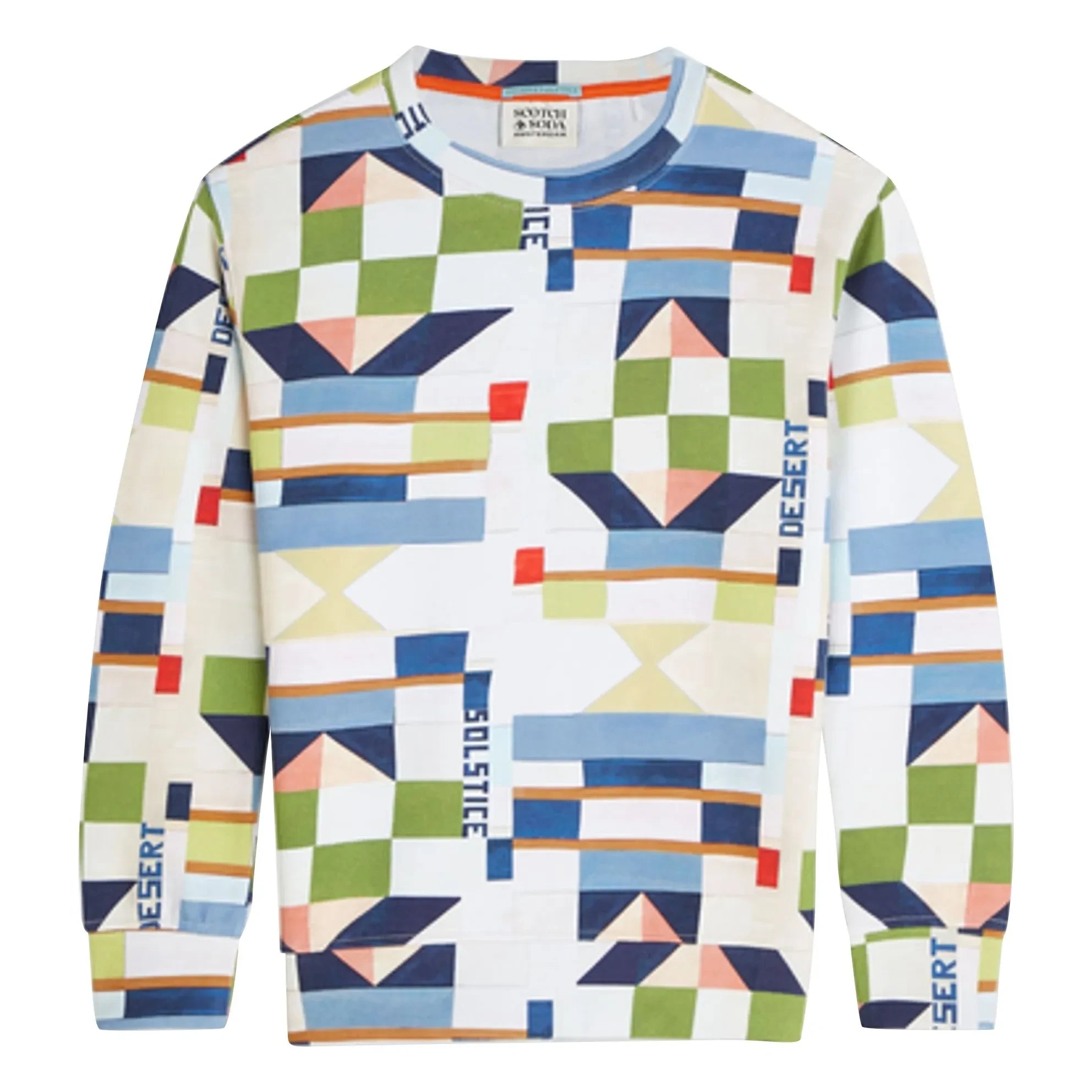 Scotch & Soda – Geometrisches Sweatshirt | Weiß