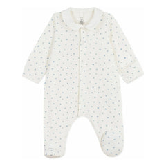 Petit Bateau - Dors Bien Cœurs Organik Kadife Pijama | Beyaz