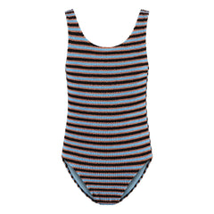 Beachlife - Striped Ribbed Swimsuit | Light Blue