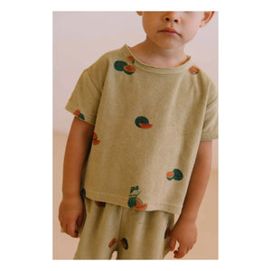 Studio Bohème - Essential Watermelon Organic Cotton Sponge T-Shirt | Khaki