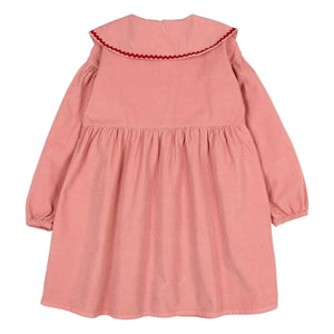 Búho - Claudine Yaka Kadife Fırfırlı Elbise | Pembe