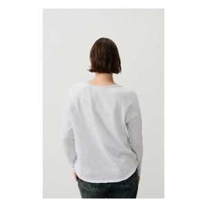 American Vintage - Sonoma Boat Neck Long Sleeve T-Shirt | Light Charcoal Gray