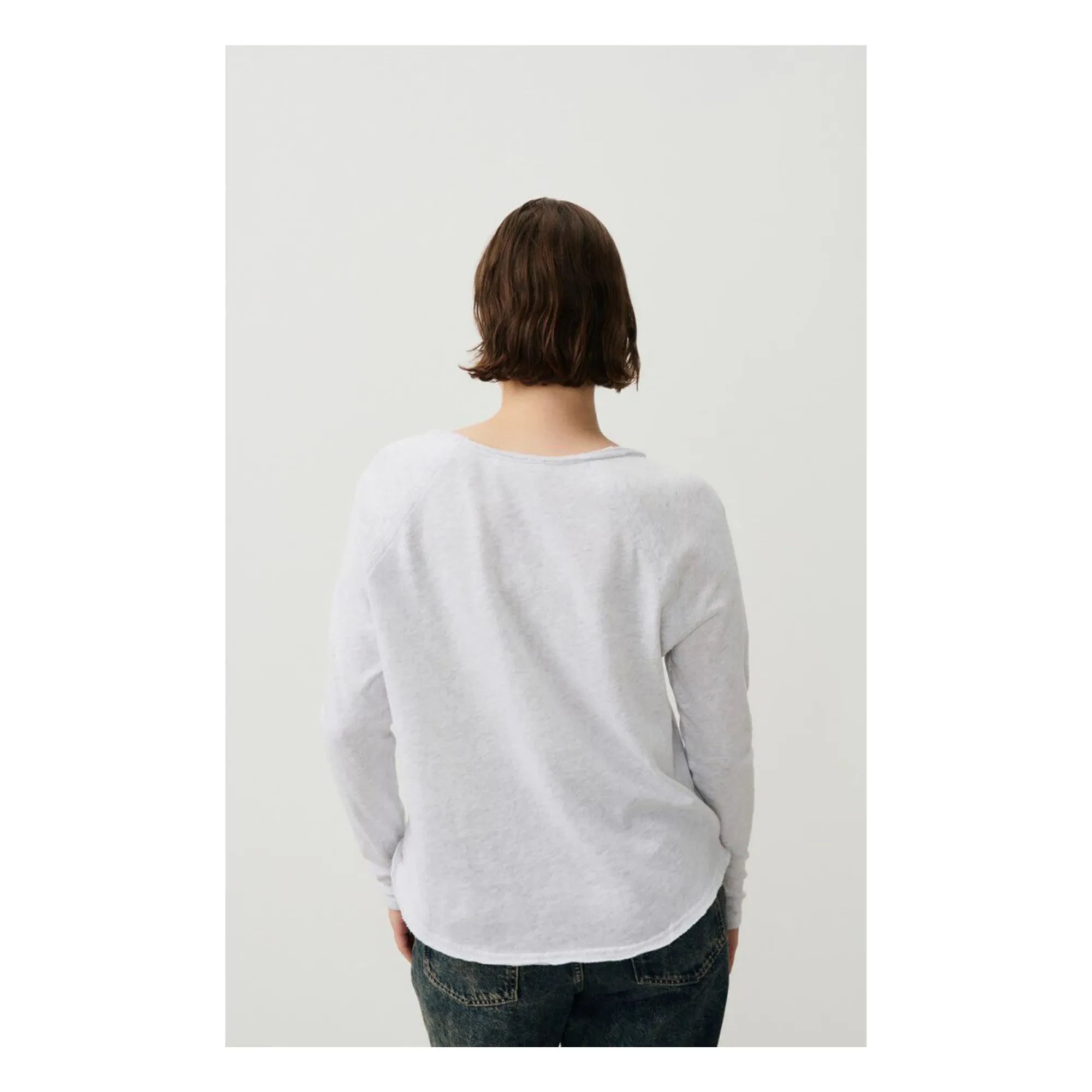 American Vintage - Sonoma Boat Neck Long Sleeve T-Shirt | Light Charcoal Gray