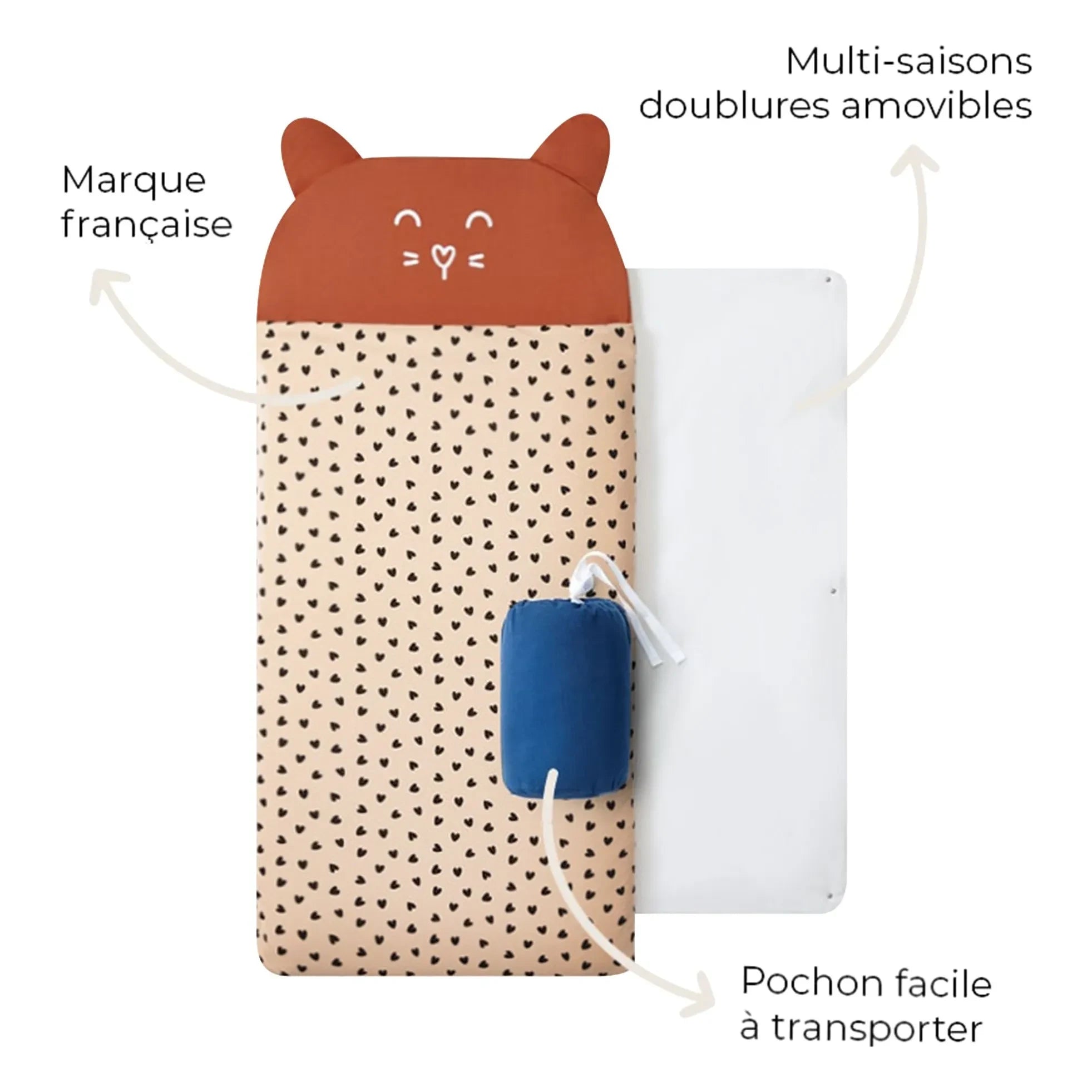Les Petites Billes - Leopard Ganzjahresschlafsack | Terrakotta