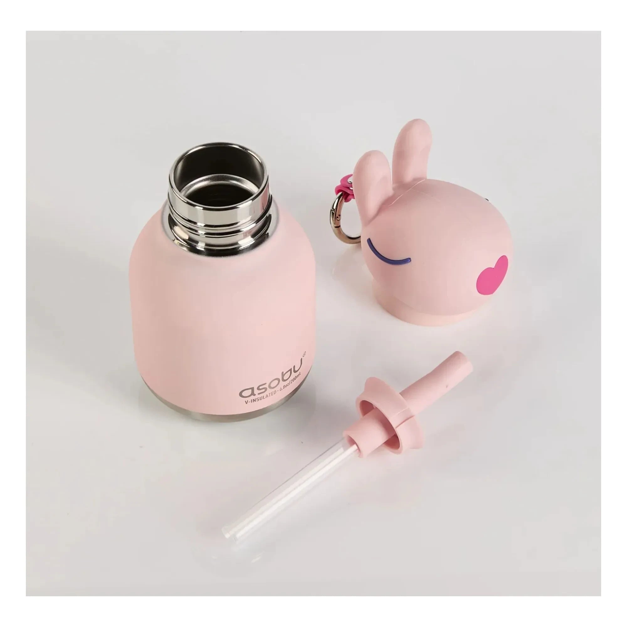 Asobu - Mini-Wasserflasche aus Edelstahl Rabbit | Blassrosa