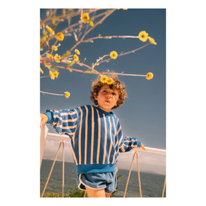 We Are Kids - Striped organic cotton terry sweatshirt | Blue