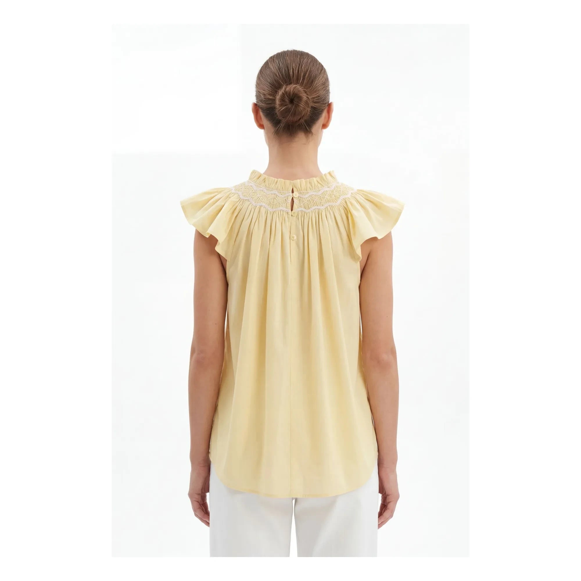 BELLEPIECE - Mykonos Baumwollpoplin-Oberteil | Gelb