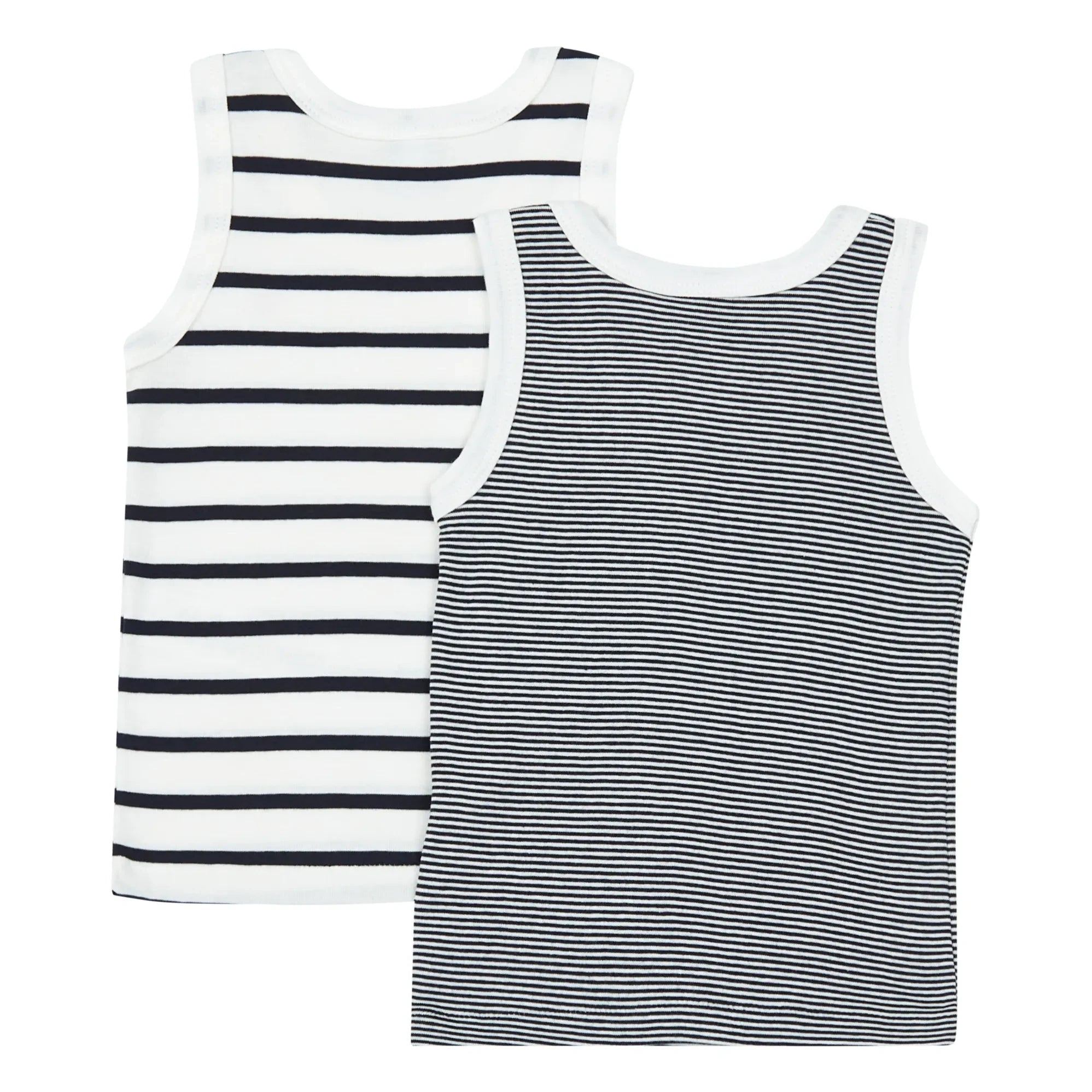 Petit Bateau - 2'li Organik Pamuklu Çizgili Atlet | Mavi