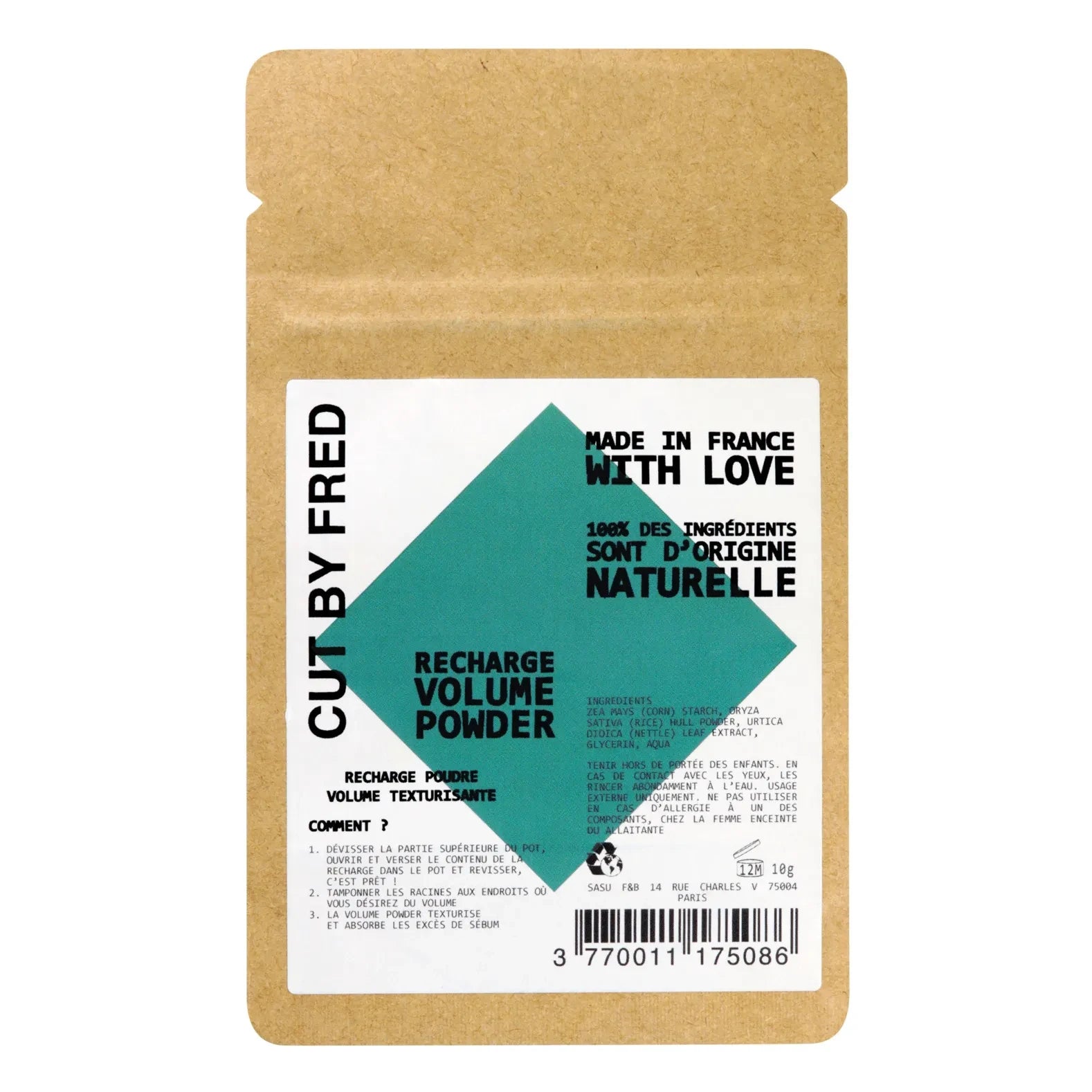 Cut By Fred - Vegan Volumenpuder Trockenshampoo Nachfüllung - 10 g