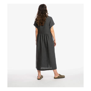 Matona - Linen Long Shirt Dress | Black