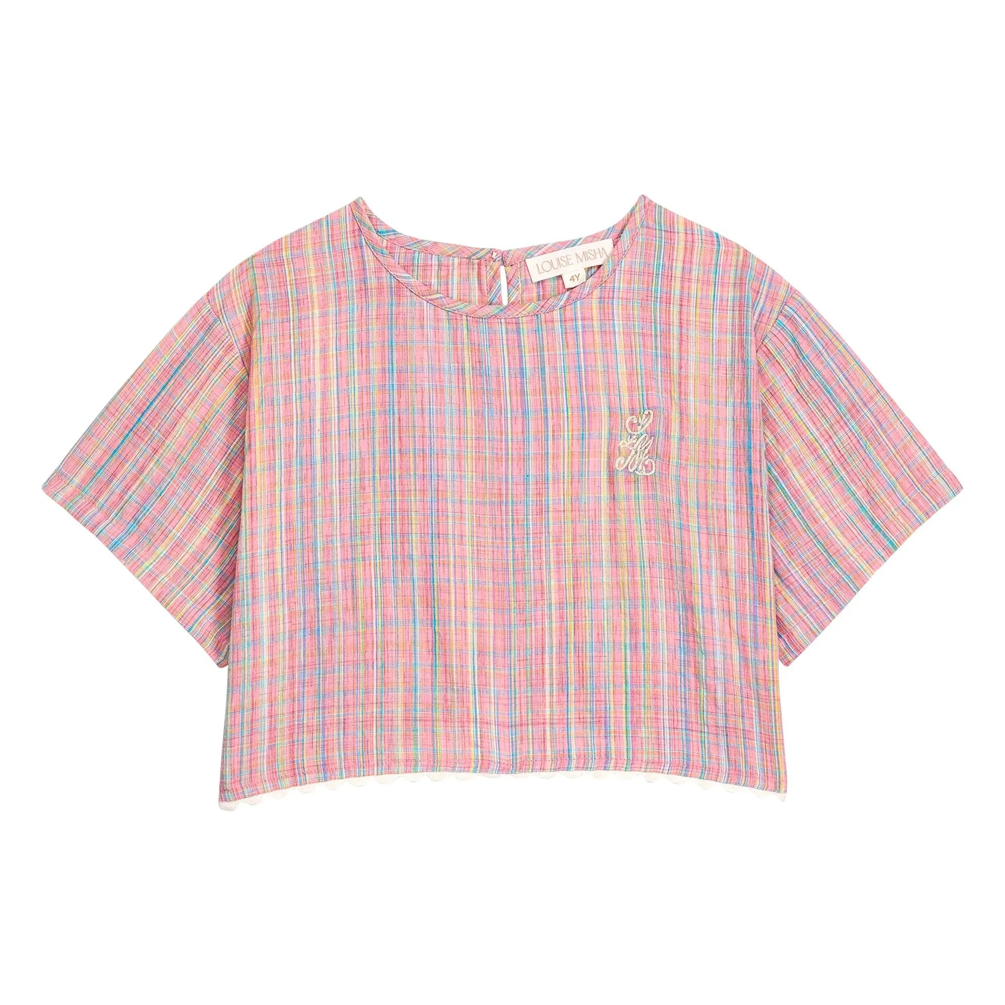 Louise Misha - Kalistée Karierte Bluse | Rosa