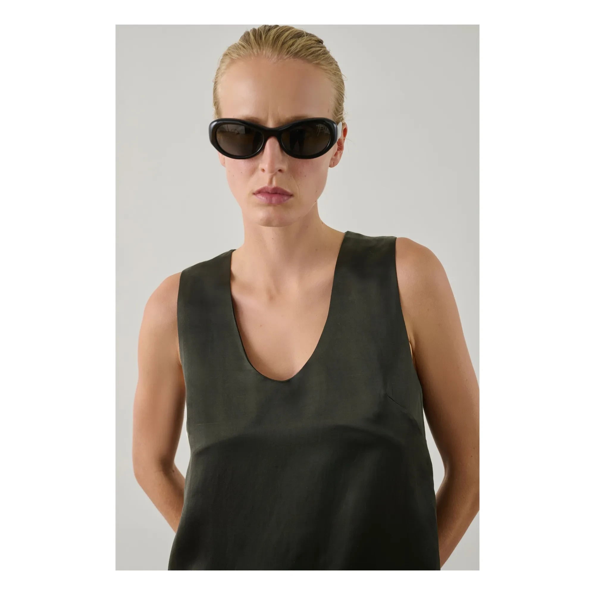 Soeur - Italy Leather Dress | Dark Green