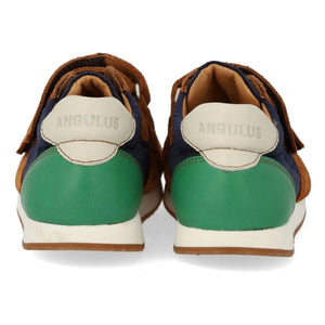 Angulus - Double Scratch Color Block Suede Sneakers | Kamel