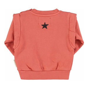 Piupiuchick - Groupie organik pamuklu fırfırlı sweatshirt | Coral