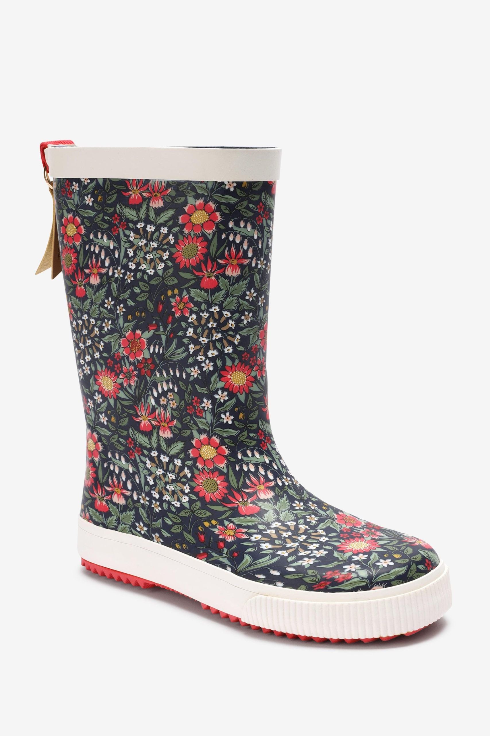 KidyLove - Çiçek Desenli Yumuşak Tabanlı Kadın Yağmur Çizmesi - 39-Dinossi