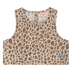 Tinycottons - Poplin Leopar Üst | Kahverengi