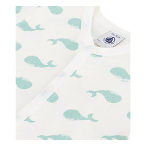 Petit Bateau - Whale Kombishort Pijama | Beyaz