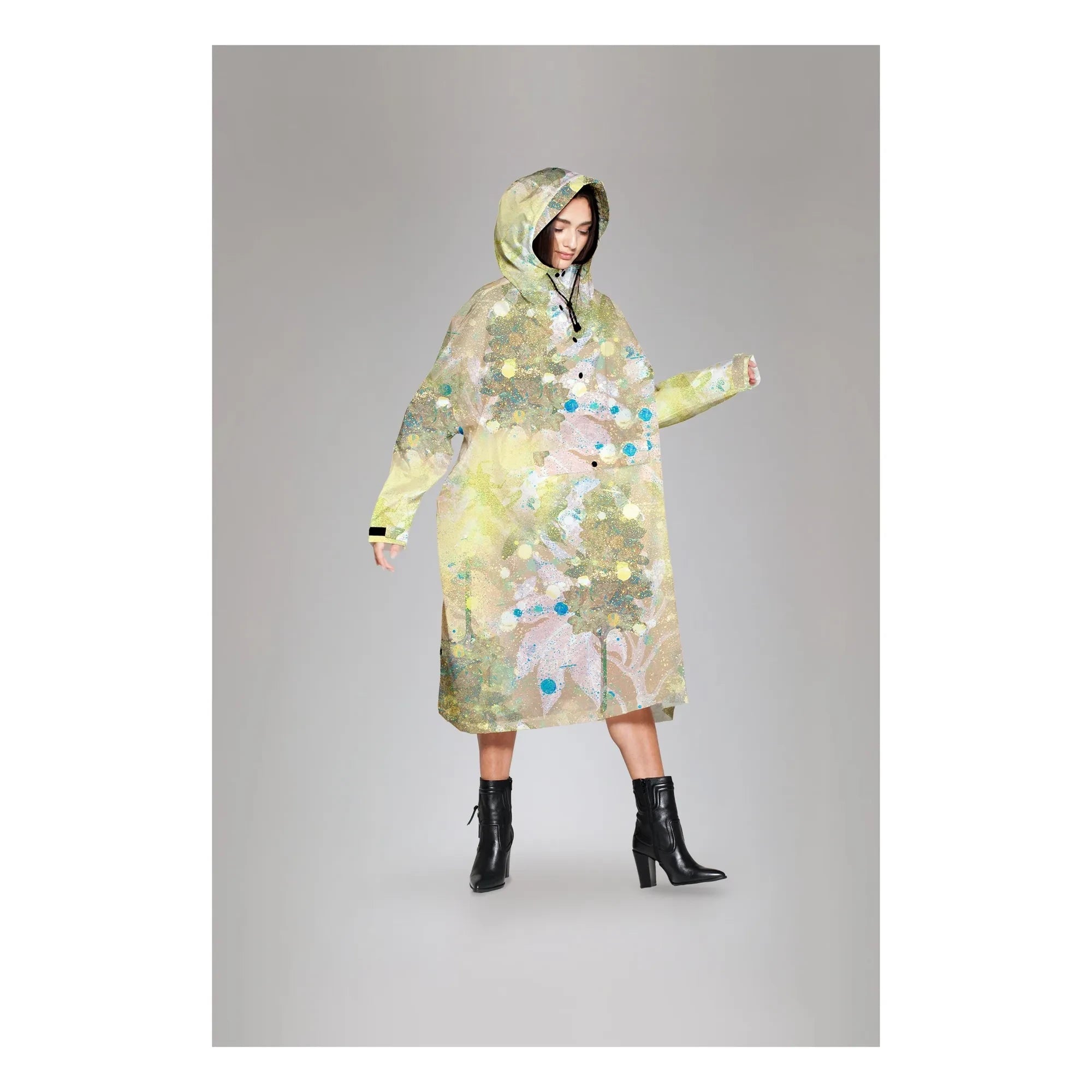 Rainkiss - Flora Rain Poncho | Yellow