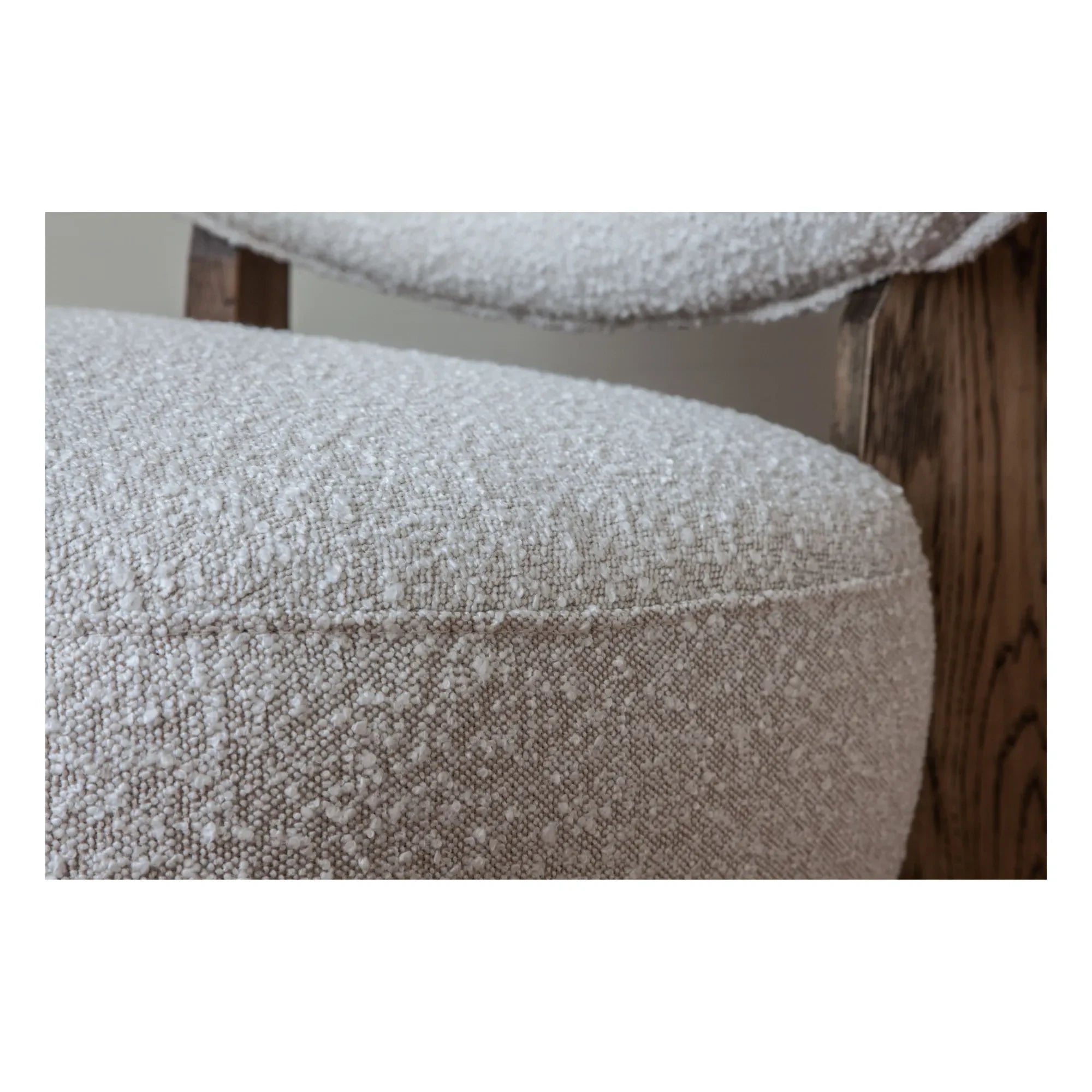Panac Edition - Nicolo Bouclé ve Füme Meşe Berjer - 65 cm | Kırık Beyaz
