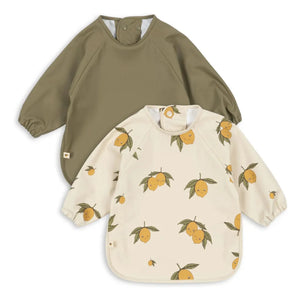 Konges Sløjd - Süß-Sauer Lätzchen mit Ärmeln - 2er Set | Khaki