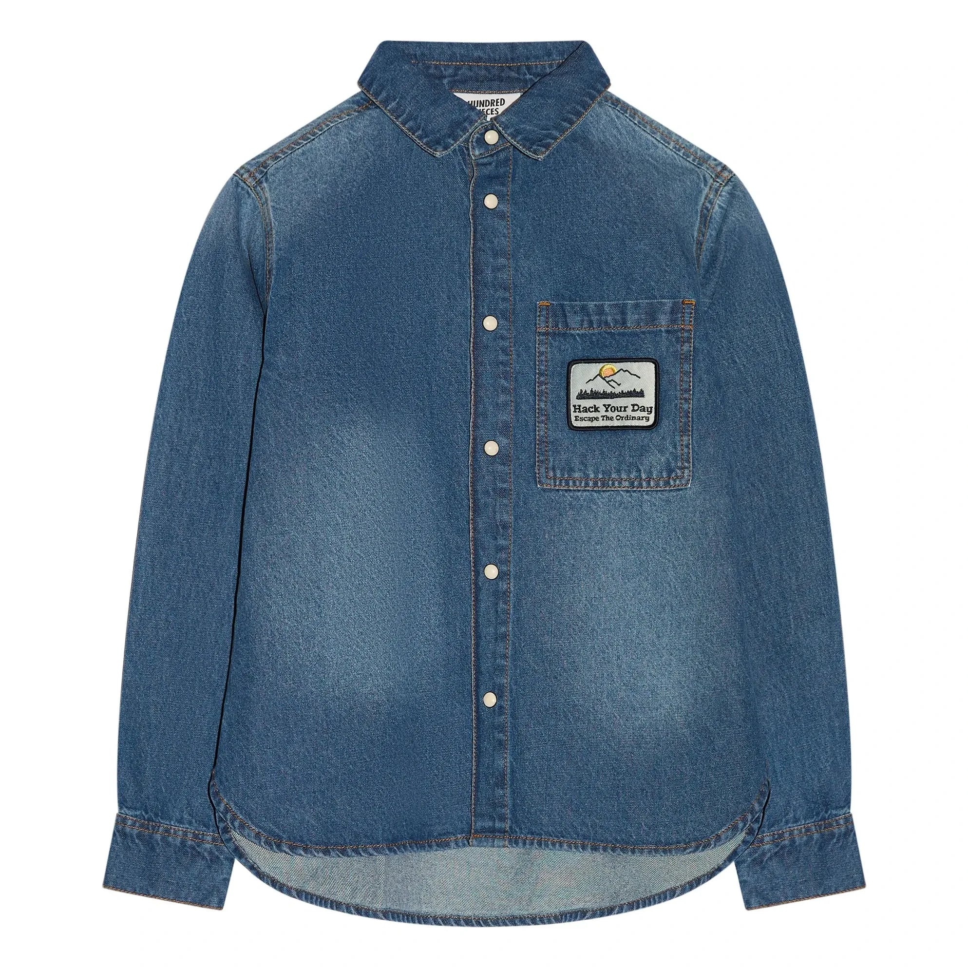Hundred Pieces - Enzo Denim Gömlek | Denim Mavi