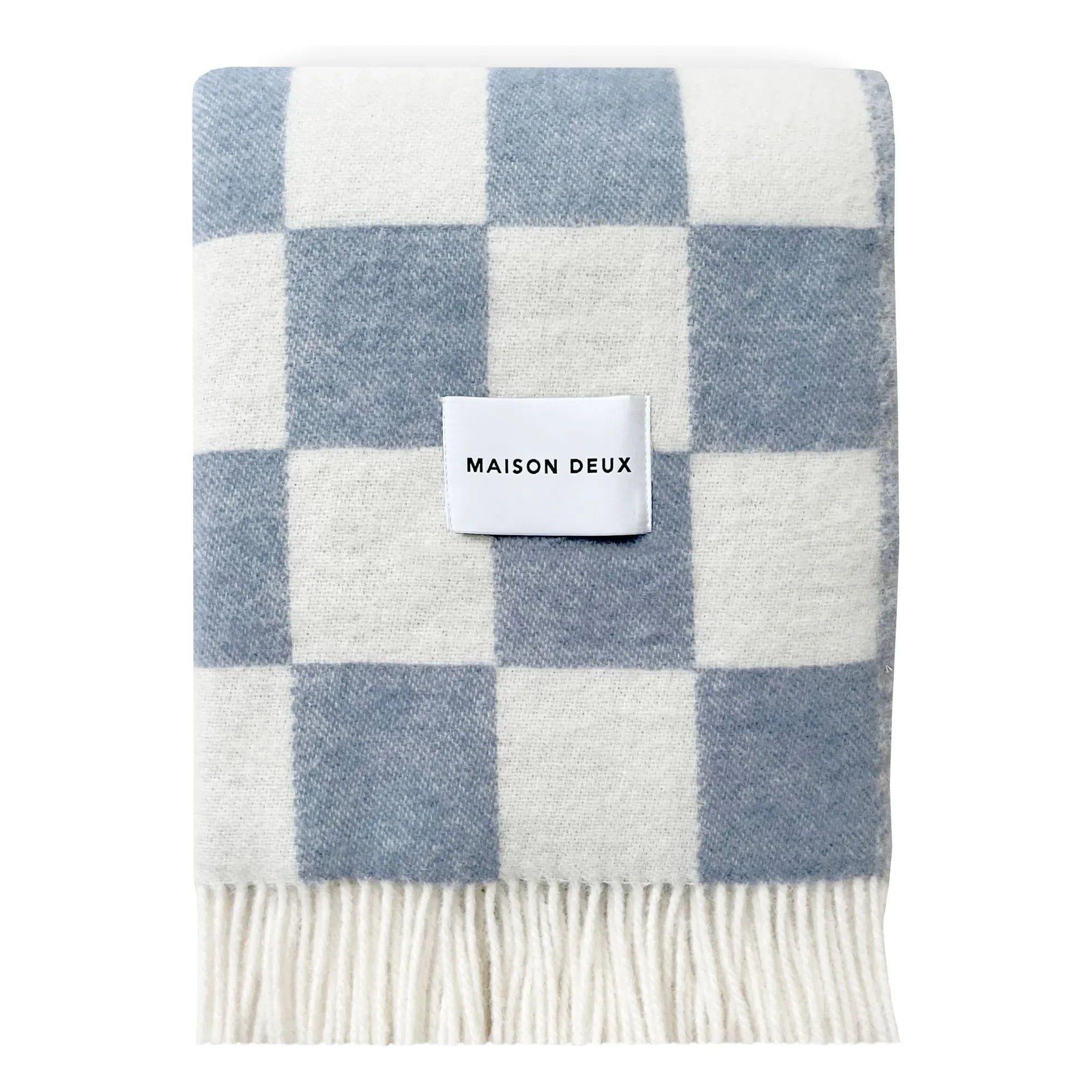 Maison Deux - Damier yün battaniye | Mavi