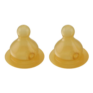 Hevea - Doğal Kauçuk Bebek Biberon Emziği - Yavaş Akış - 2'li Set