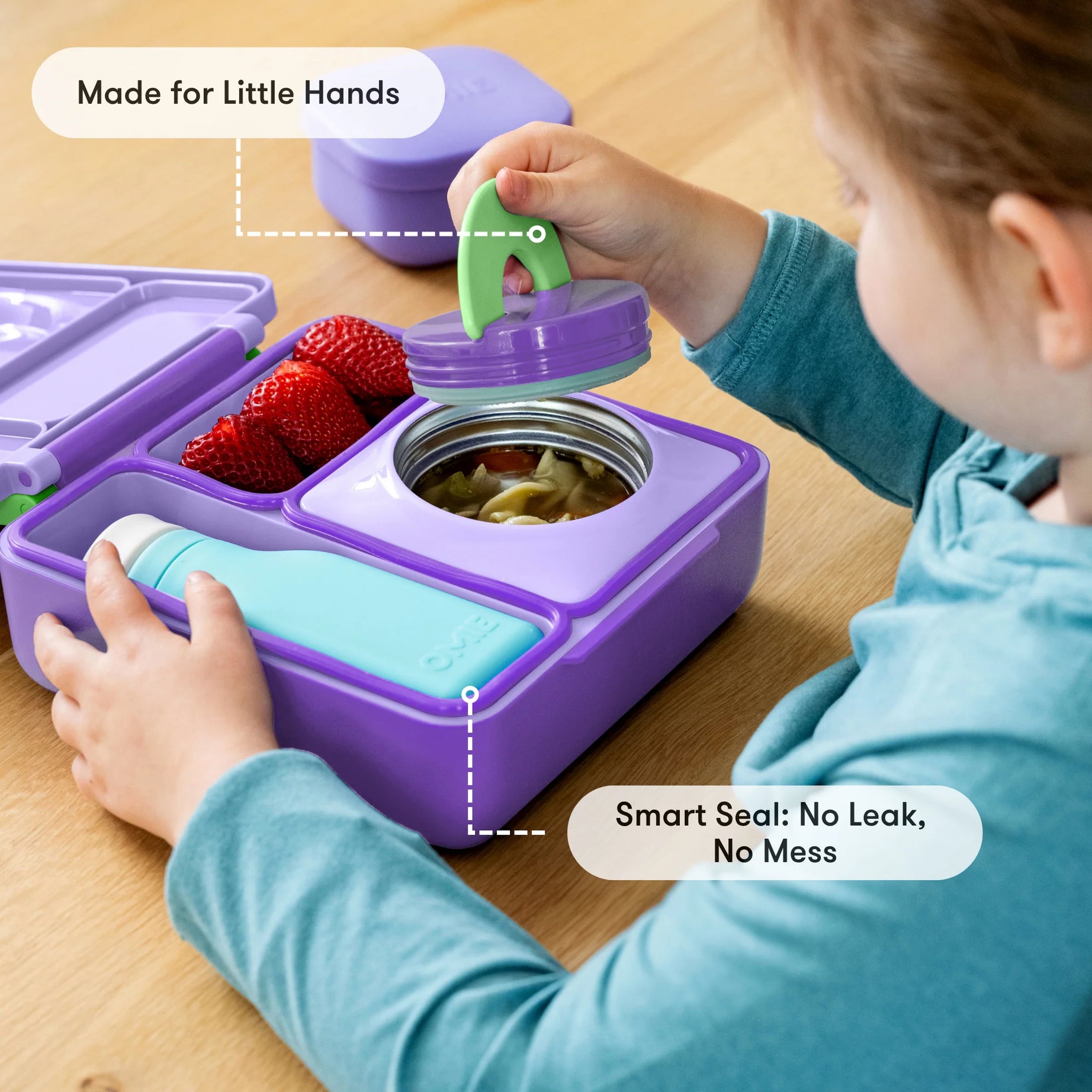 Omiebox - Boîte à repas Bento isolée thermique lilas violet