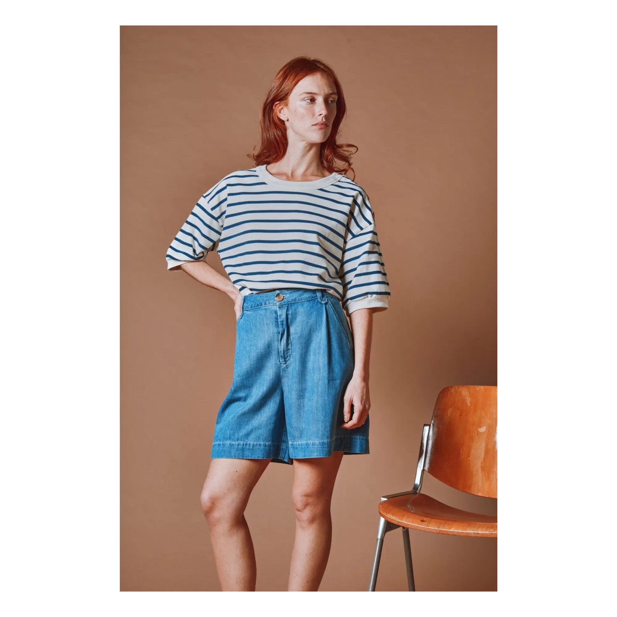 Emile et Ida – Gestreiftes Sweatshirt aus Bio-Baumwolle | Marineblau