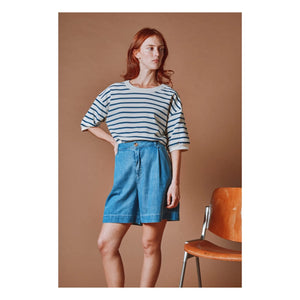 Emile et Ida – Gestreiftes Sweatshirt aus Bio-Baumwolle | Marineblau