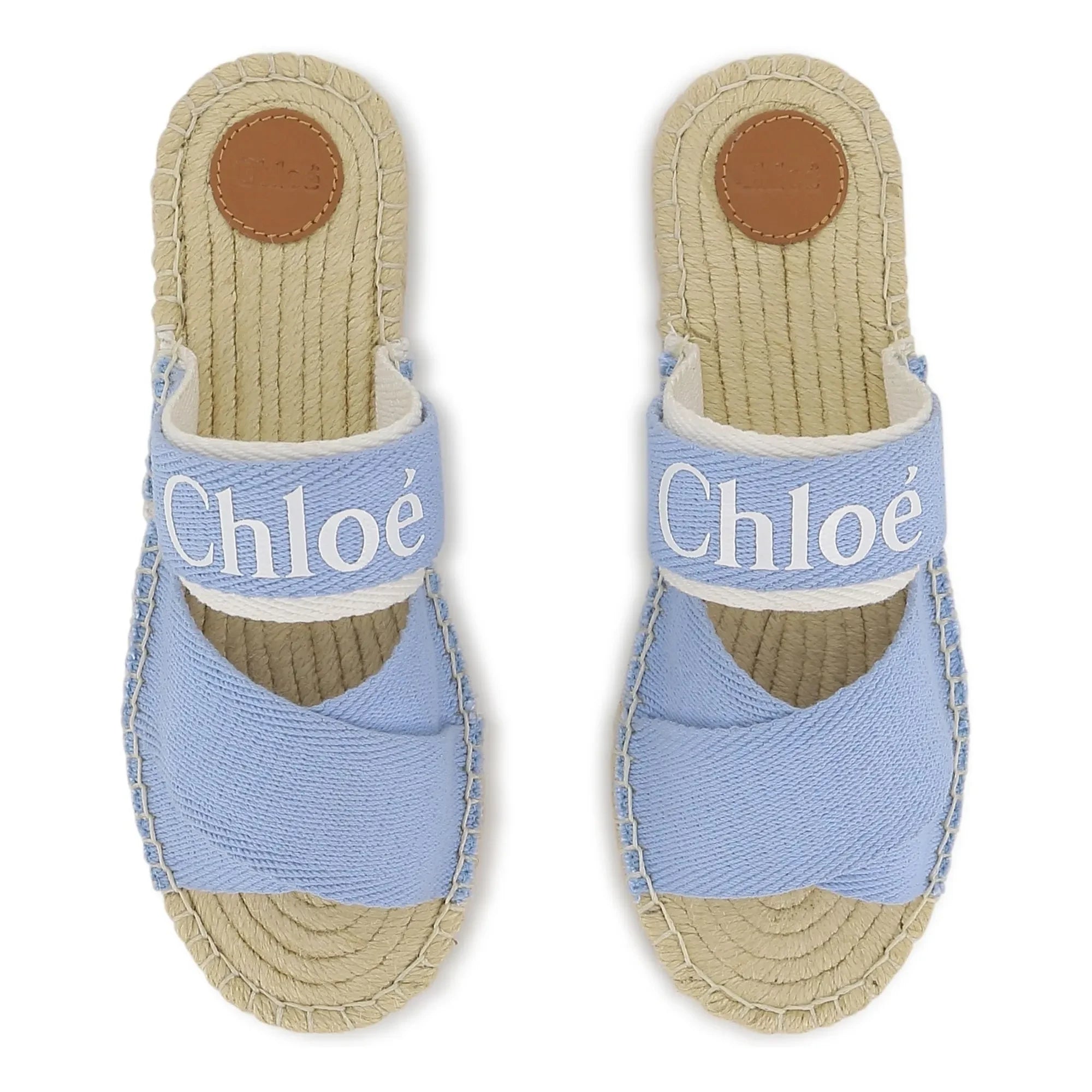 Chloé - Logo-Denim-Sandalen | Blau