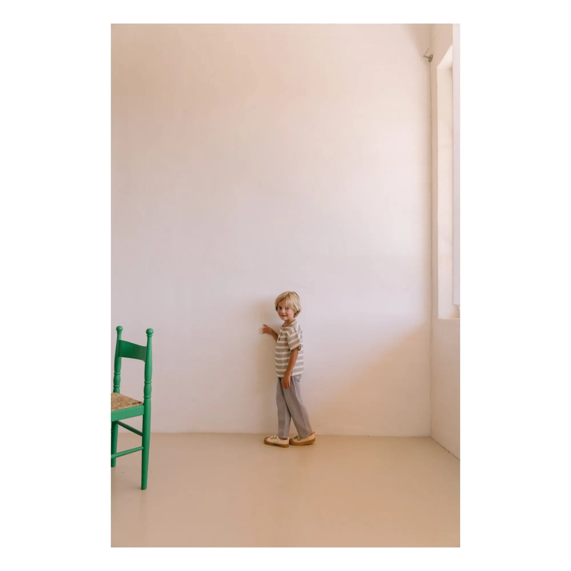 Studio Bohème - Cousin Gaze Organik Pamuk Waffle Pantolon | Gri Mavi