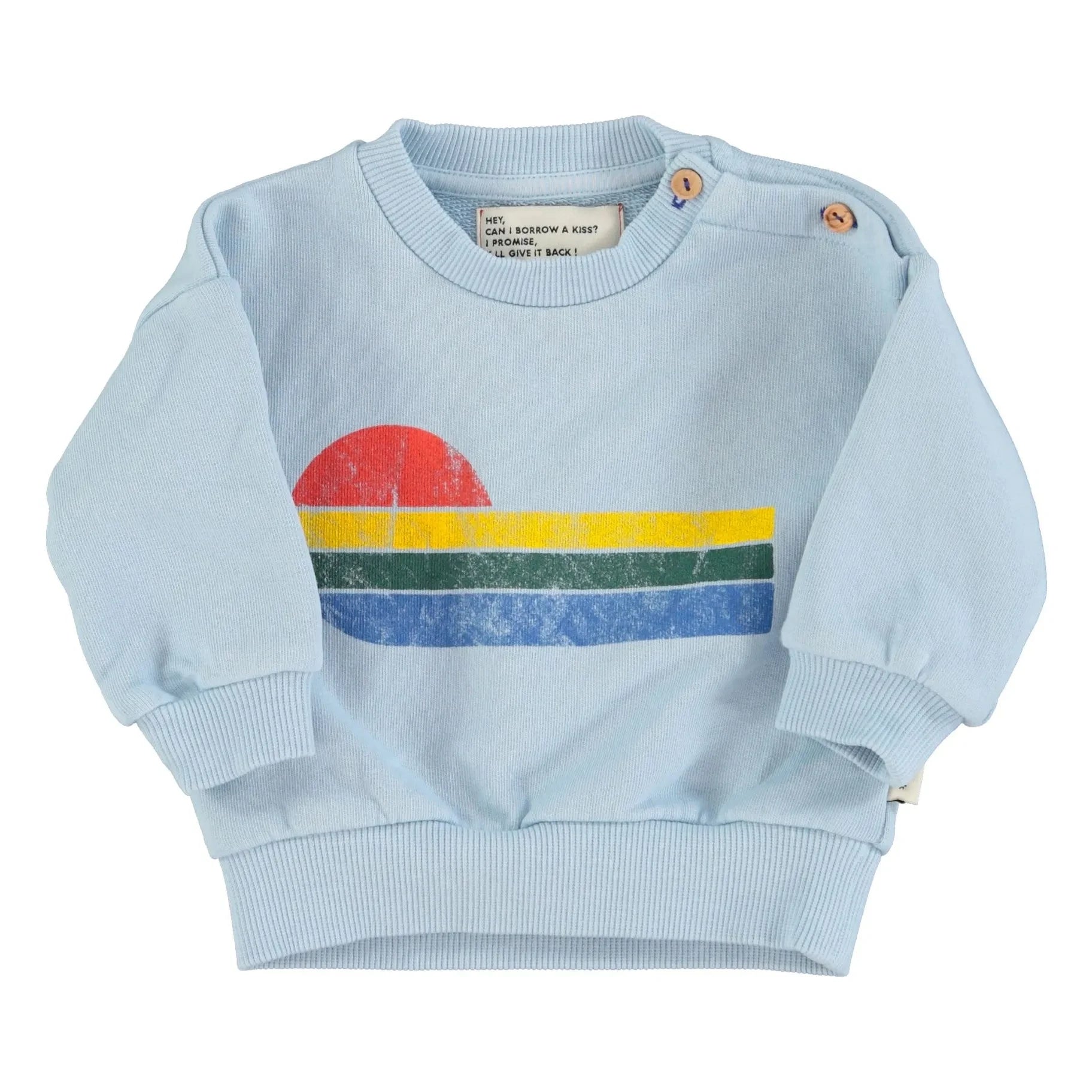 Piupiuchick - Eighties organik pamuklu sweatshirt | Açık Mavi
