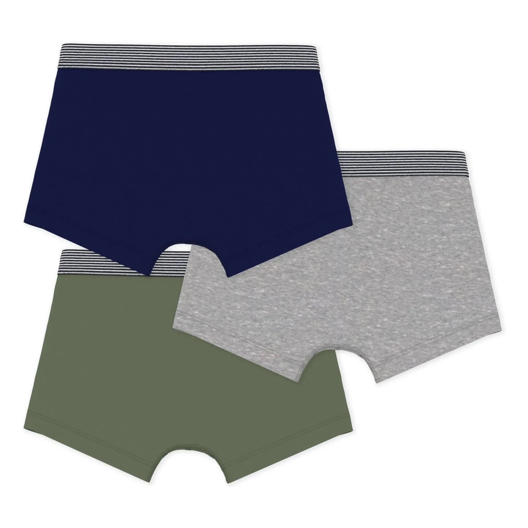 Petit Bateau – Boxer-Set, 3er-Pack | Khaki