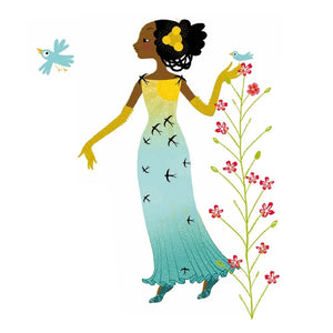 Djeco - 4 Seasons Dress - Stickers and Paper Dolls